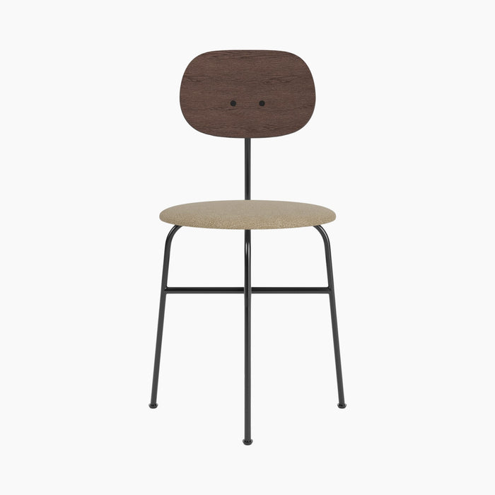 Afteroom Dining Chair Plus, Upholstered Seat - Dark Stained Oak | Audo Bouclé 02