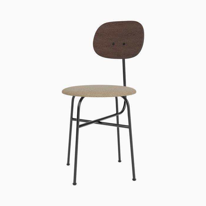 Afteroom Dining Chair Plus, Upholstered Seat - Dark Stained Oak | Audo Bouclé 02
