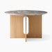 Androgyne Dining Table, Round - Natural Oak | Grey Galaxy Marble
