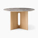 Androgyne Dining Table, Round - Natural Oak | Grey Galaxy Marble