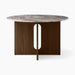 Androgyne Dining Table, Round - Dark Stained Oak | Grey Galaxy Marble