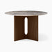 Androgyne Dining Table, Round - Dark Stained Oak | Grey Galaxy Marble