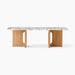 Androgyne Lounge Table, Wood base - Natural Oak | Calacatta Viola