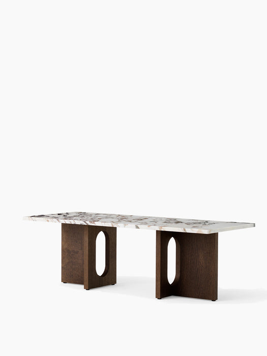 Androgyne Lounge Table, Wood base - Dark Stained Oak | Calacatta Viola