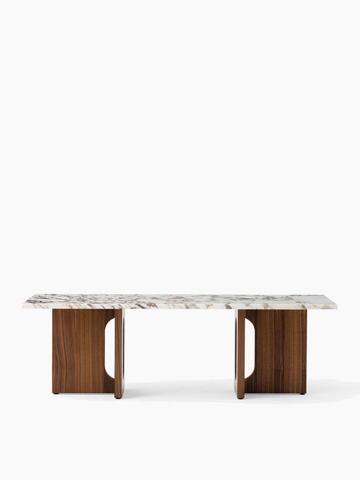 Androgyne Lounge Table, Wood base - Walnut | Calacatta Viola