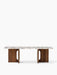 Androgyne Lounge Table, Wood base - Walnut | Calacatta Viola