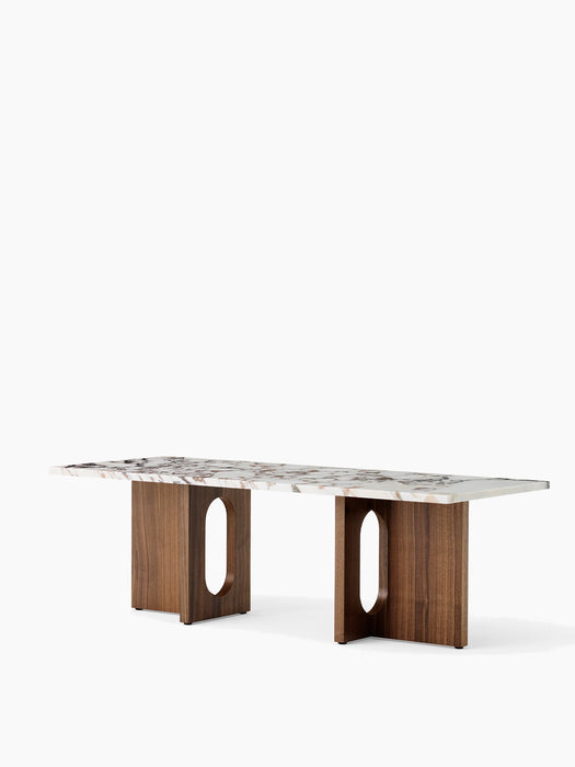 Androgyne Lounge Table, Wood base - Walnut | Calacatta Viola