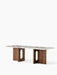 Androgyne Lounge Table, Wood base - Walnut | Calacatta Viola