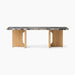Androgyne Lounge Table, Wood base - Natural Oak | Grey Galaxy Marble