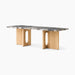 Androgyne Lounge Table, Wood base - Natural Oak | Grey Galaxy Marble
