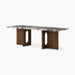 Androgyne Lounge Table, Wood base - Dark Stained Oak | Grey Galaxy Marble