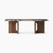 Androgyne Lounge Table, Wood base - Walnut | Grey Galaxy Marble