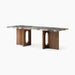 Androgyne Lounge Table, Wood base - Walnut | Grey Galaxy Marble