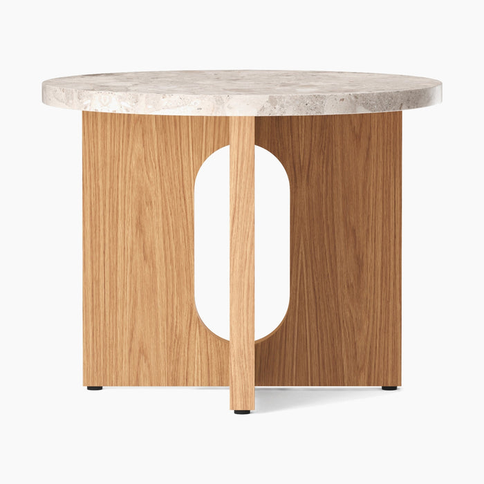 Androgyne Side Table, Ø50 - Natural Oak | Kunis Breccia