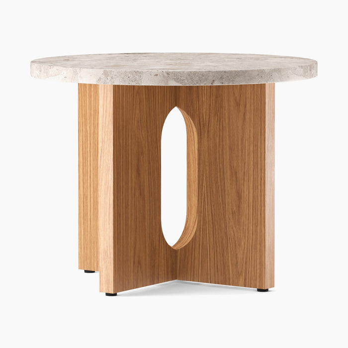 Androgyne Side Table, Ø50 - Natural Oak | Kunis Breccia
