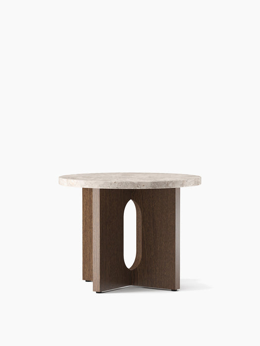 Androgyne Side Table, Ø50 - Dark Stained Oak | Kunis Breccia