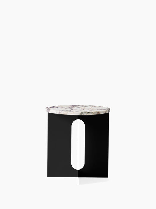 Androgyne Side Table, Table Top Ø42 - Calacatta Viola Marble