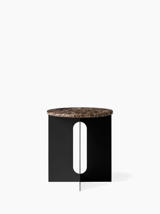 Androgyne Side Table, Table Top Ø42 - Emperador Marble