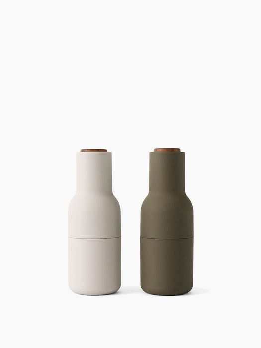Bottle Grinder, 2 pcs. - Hunting Green - Beige - Walnut Lid