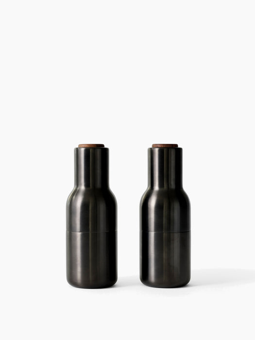 Bottle Grinder, 2 pcs. - Bronzed Brass - Walnut Lid