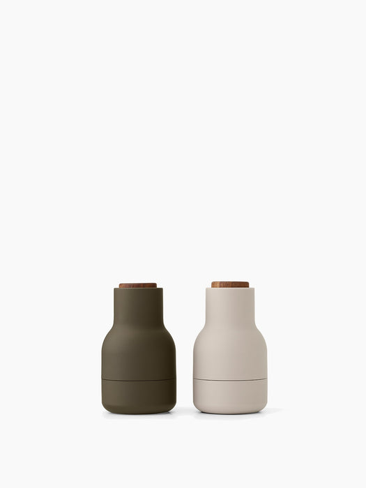 Bottle Grinder, Small, 2 pcs. - Hunting Green - Beige - Walnut Lid