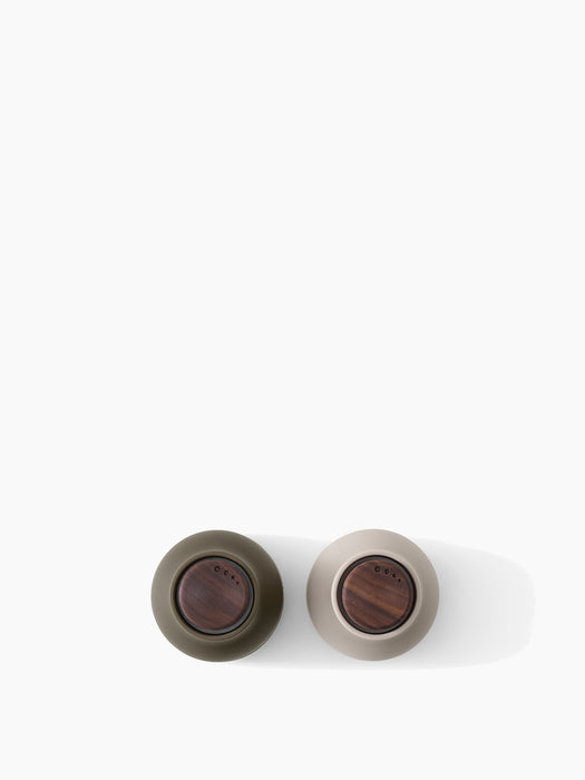 Bottle Grinder, Small, 2 pcs. - Hunting Green - Beige - Walnut Lid