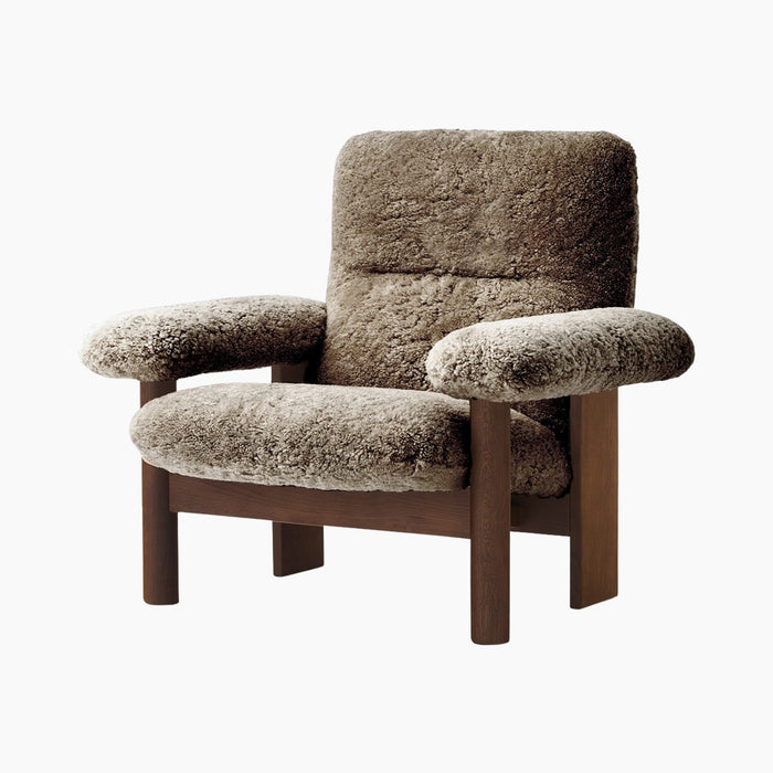 Brasilia Lounge Chair, High Back, Sheepskin - Sheepskin Sahara