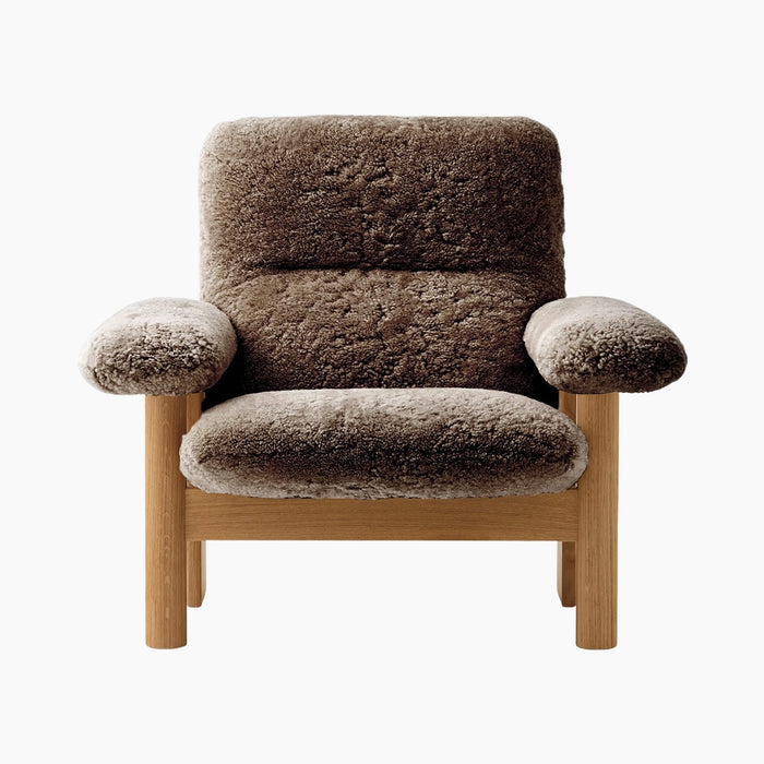 Brasilia Lounge Chair, High Back, Sheepskin - Sheepskin Sahara