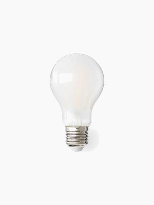 Front view of the Bulb (JWDA - CE) E27, 8W, A60, Matt, featuring a frosted glass bulb and a silver screw base.
