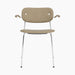 Co Dining Chair, fully upholstered with armrest, Chrome - Natural Oak | Audo Bouclé 02