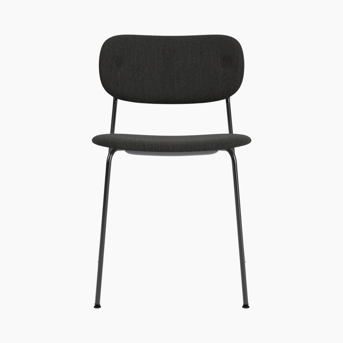 Co Dining Chair, fully upholstered, Black - Re-wool 0198