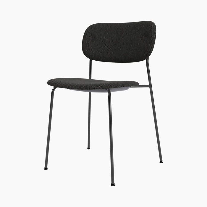 Co Dining Chair, fully upholstered, Black - Re-wool 0198