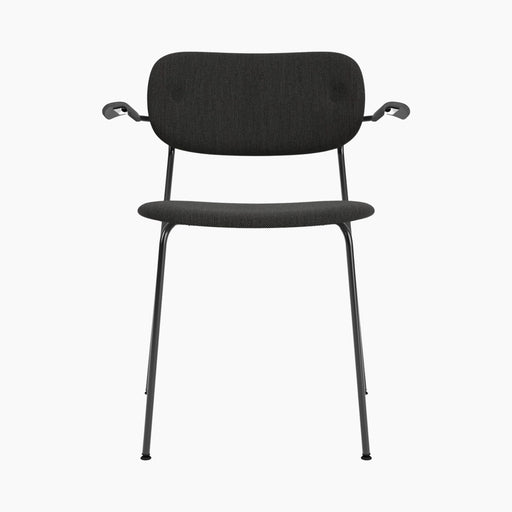 Co Dining Chair, fully upholstered with armrest, Black - Black Oak | Re-wool 0198