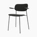 Co Dining Chair, fully upholstered with armrest, Black - Black Oak | Re-wool 0198