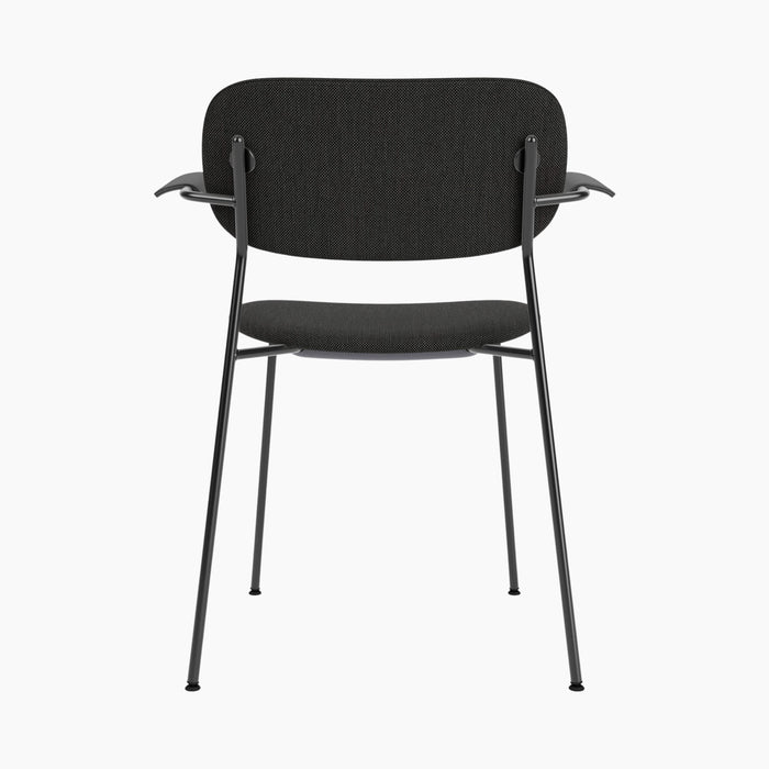 Co Dining Chair, fully upholstered with armrest, Black - Black Oak | Re-wool 0198