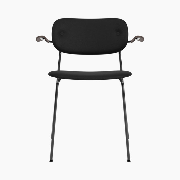 Co Dining Chair, fully upholstered with armrest, Black - Dark Stained Oak | Sierra 1001