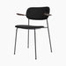 Co Dining Chair, fully upholstered with armrest, Black - Dark Stained Oak | Sierra 1001