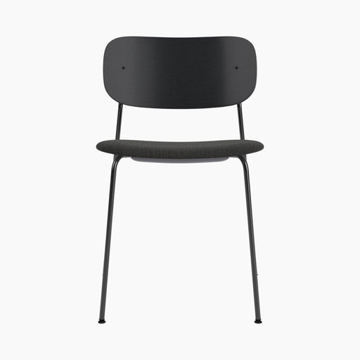 Co Dining Chair, upholstered seat, Black Frame - Re-wool 0198