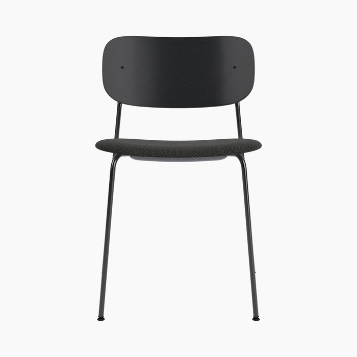 Co Dining Chair, upholstered seat, Black Frame - Re-wool 0198
