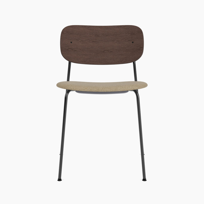 Co Dining Chair, upholstered seat, Black Frame - Audo Bouclé 02