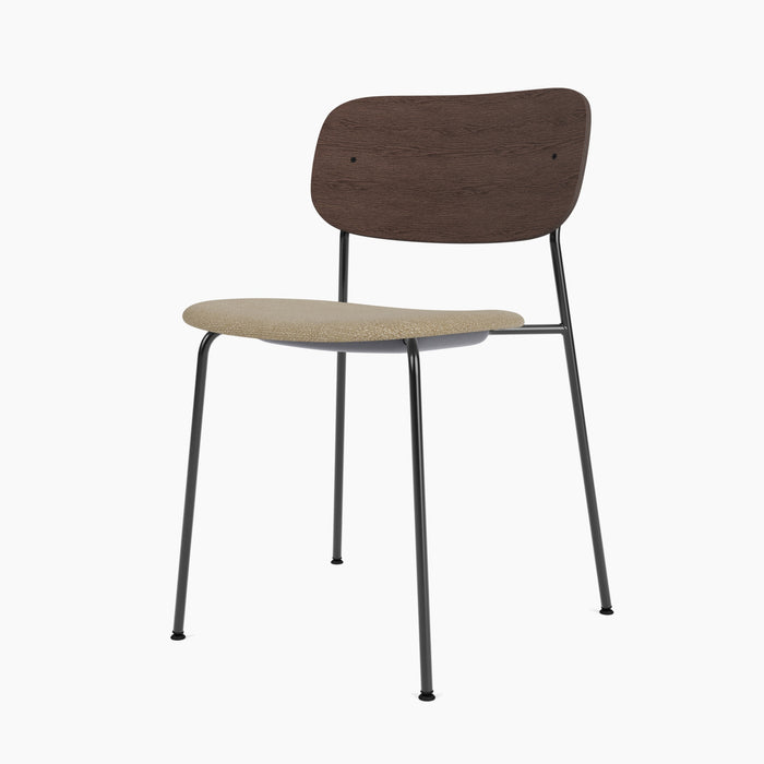 Co Dining Chair, upholstered seat, Black Frame - Audo Bouclé 02
