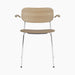 Co Dining Chair, upholstered seat with armrest, Chrome - Natural Oak | Sierra 1611