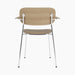 Co Dining Chair, upholstered seat with armrest, Chrome - Natural Oak | Sierra 1611