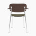 Co Dining Chair, upholstered seat with armrest, Chrome - Dark Stained Oak | Sierra 0441