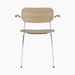 Co Dining Chair, upholstered seat with armrest, Chrome - Natural Oak | Audo Bouclé 02