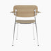 Co Dining Chair, upholstered seat with armrest, Chrome - Natural Oak | Audo Bouclé 02