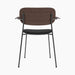 Co Dining Chair, upholstered seat with armrest, Black Frame - Dark Stained Oak | Sierra 1001
