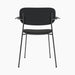 Co Dining Chair, upholstered seat with armrest, Black Frame - Black Oak | Re-wool 0198