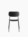 A front view of the Co Dining Chair with black steel frame and black oak veneer seat and back, shown on a white background.
