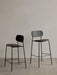 Side-by-side comparison of the Co Counter Chair and Co Bar Chair, both in black oak veneer with black steel frames.